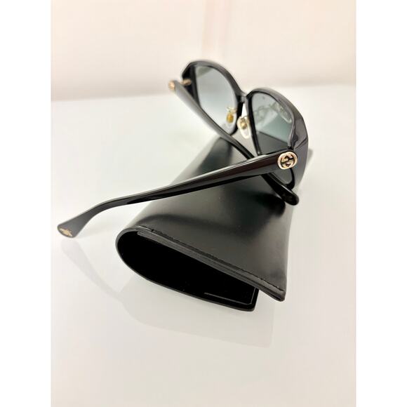 Gucci GG0371SK Black Frame Gray Lens Rectangle Sunglasses Women - Picture 3 of 5